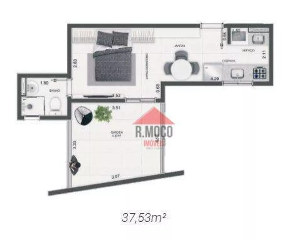 Apartamento, 1 quarto, 25 m² - Foto 2