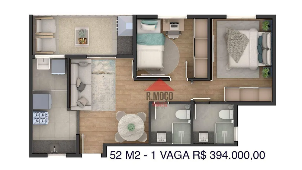 Apartamento, 2 quartos, 53 m² - Foto 6