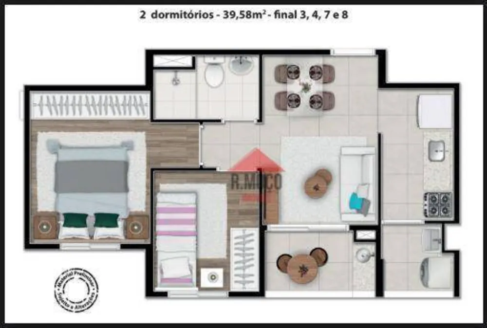 Apartamento, 2 quartos, 37 m² - Foto 1