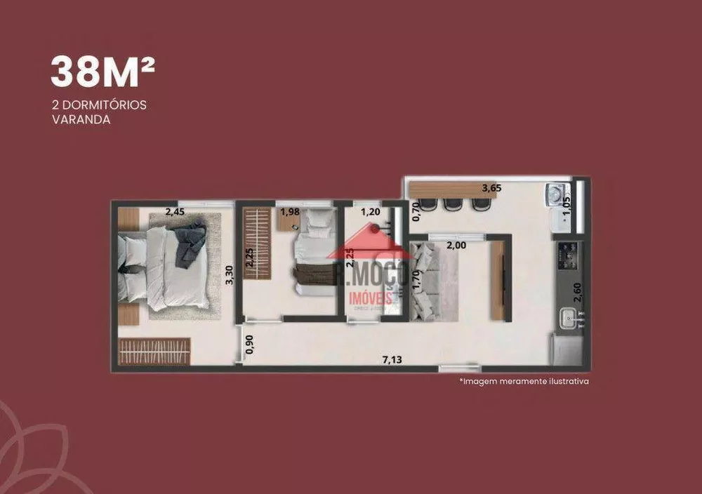 Apartamento, 2 quartos, 38 m² - Foto 2