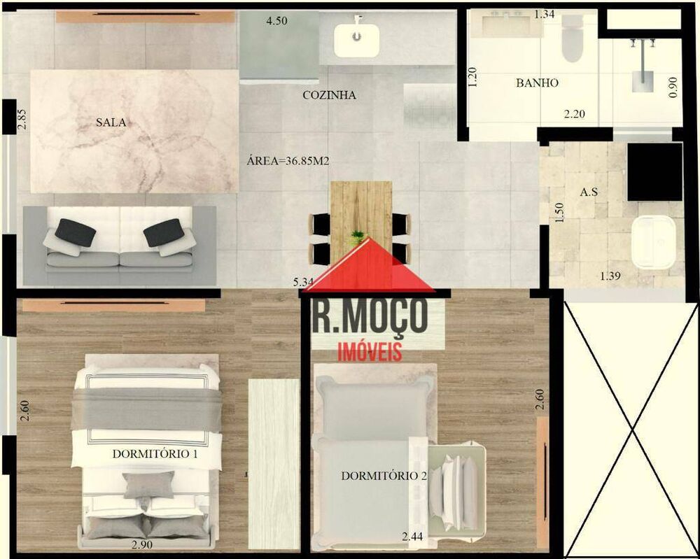 Apartamento, 2 quartos, 36 m² - Foto 6