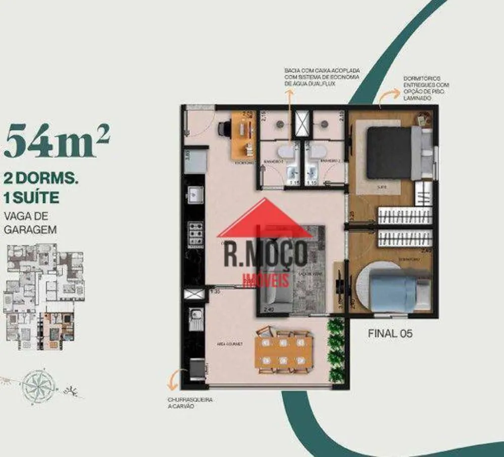 Apartamento, 2 quartos, 52 m² - Foto 16