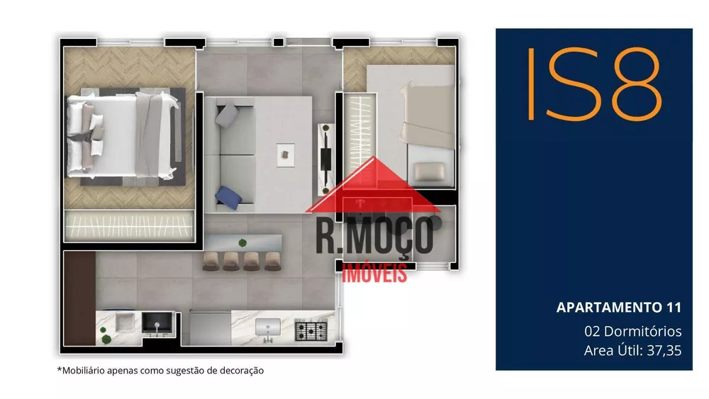 Apartamento, 2 quartos, 37 m² - Foto 3