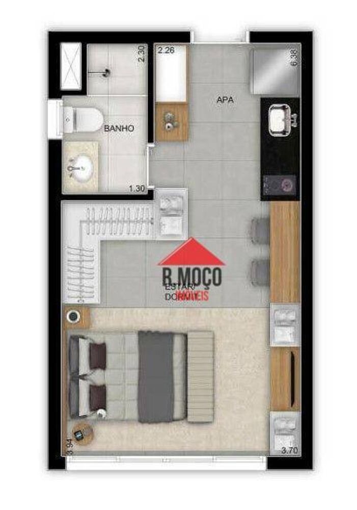 Kitnet e Studio à venda e aluguel com 1 quarto, 26m² - Foto 2