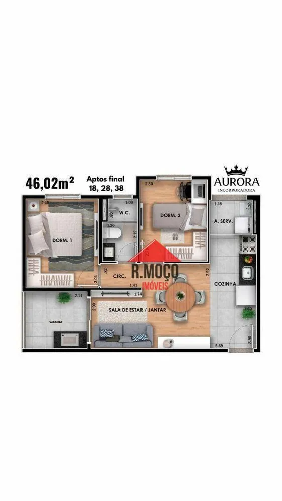 Apartamento, 2 quartos, 42 m² - Foto 3