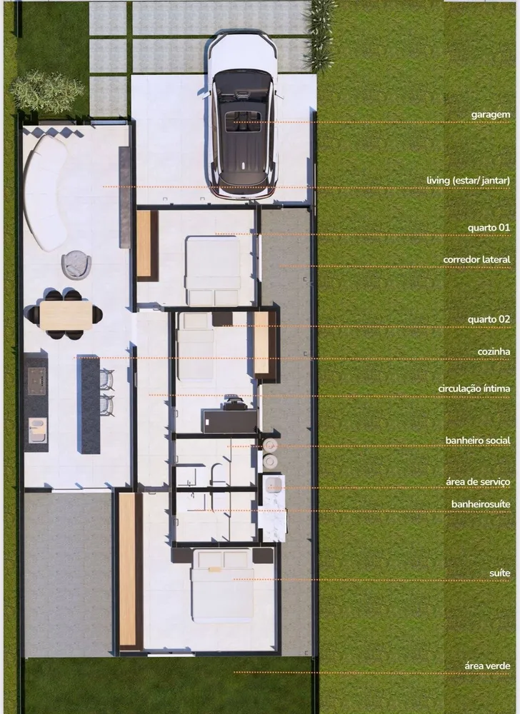 Casa, 3 quartos, 100 m² - Foto 2