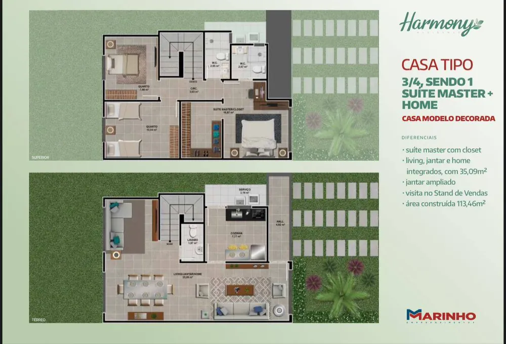 Casa, 3 quartos, 113 m² - Foto 1