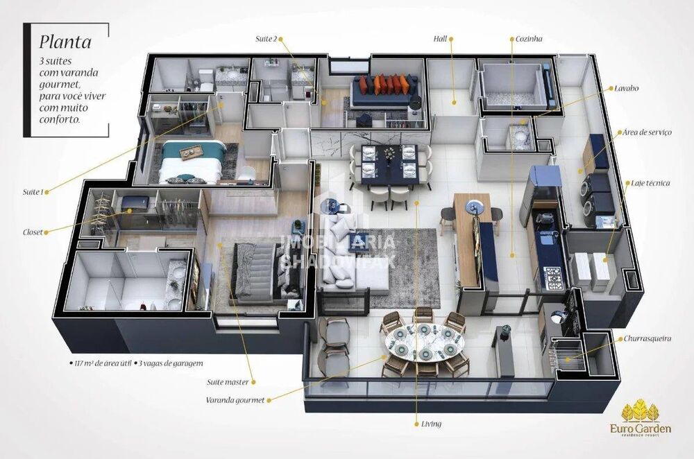 Apartamento, 3 quartos, 117 m² - Foto 2