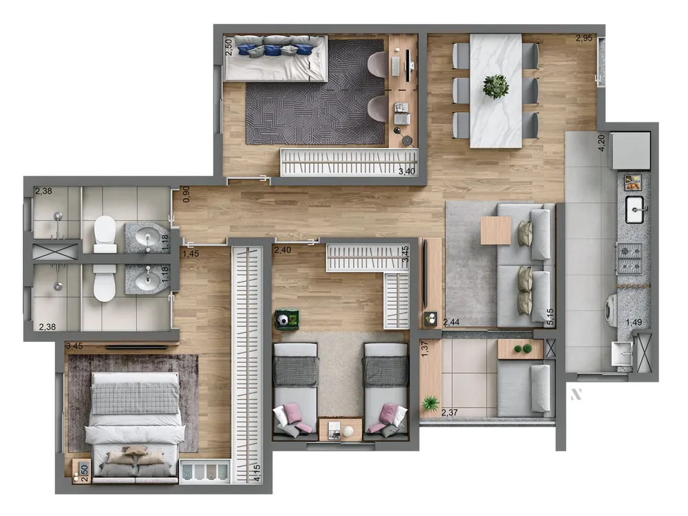 Apartamento, 2 quartos, 69 m² - Foto 12
