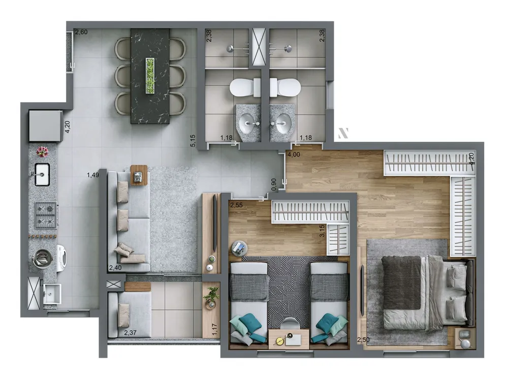 Apartamento, 2 quartos, 69 m² - Foto 7