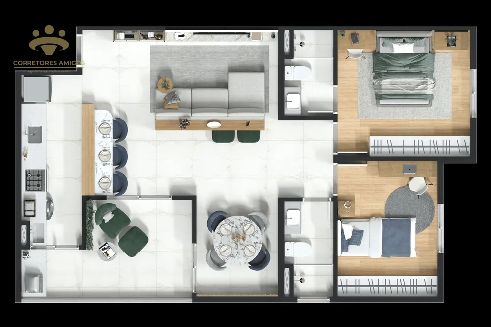 Apartamento, 3 quartos, 70 m² - Foto 2