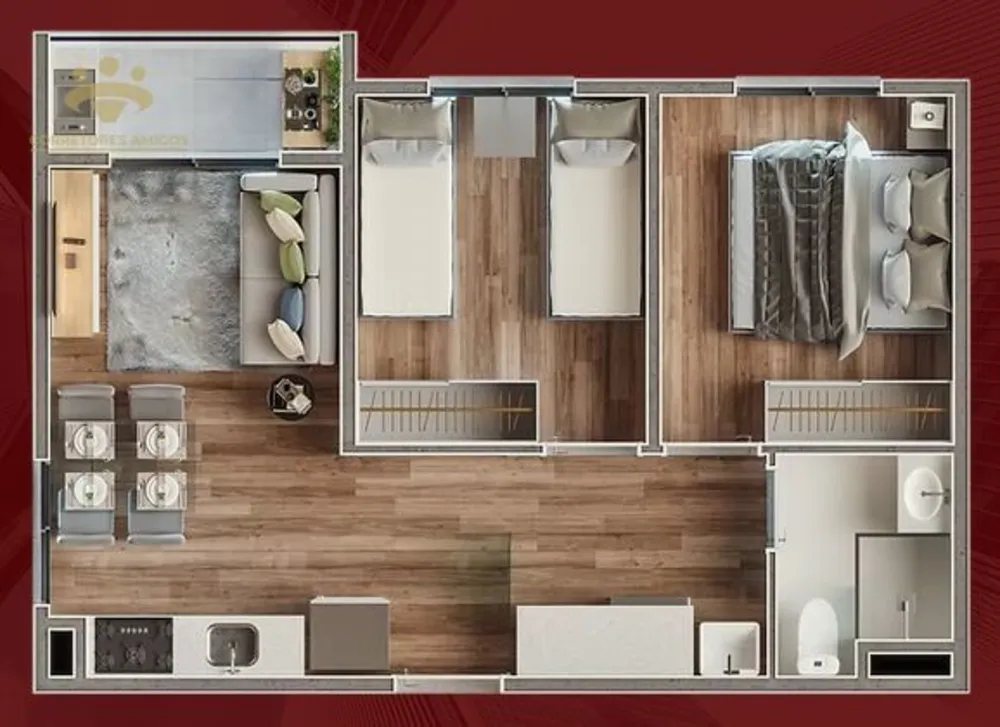 Apartamento, 2 quartos, 40 m² - Foto 3