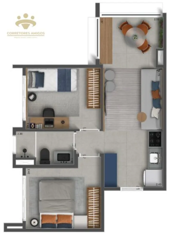 Apartamento, 2 quartos, 40 m² - Foto 9