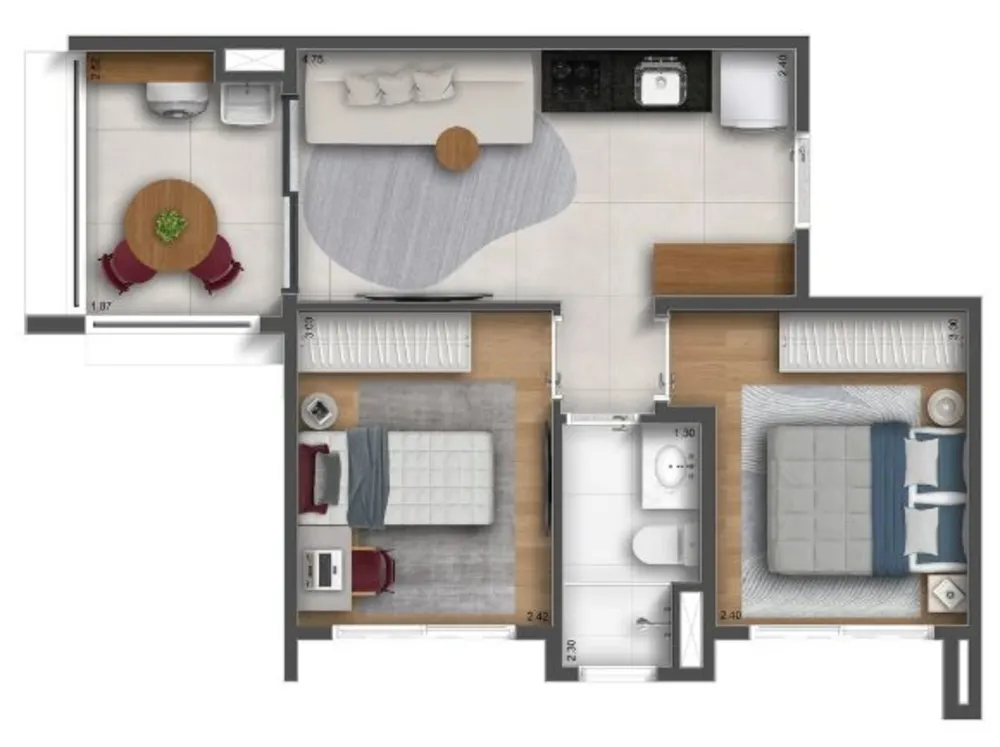 Apartamento, 2 quartos, 40 m² - Foto 5