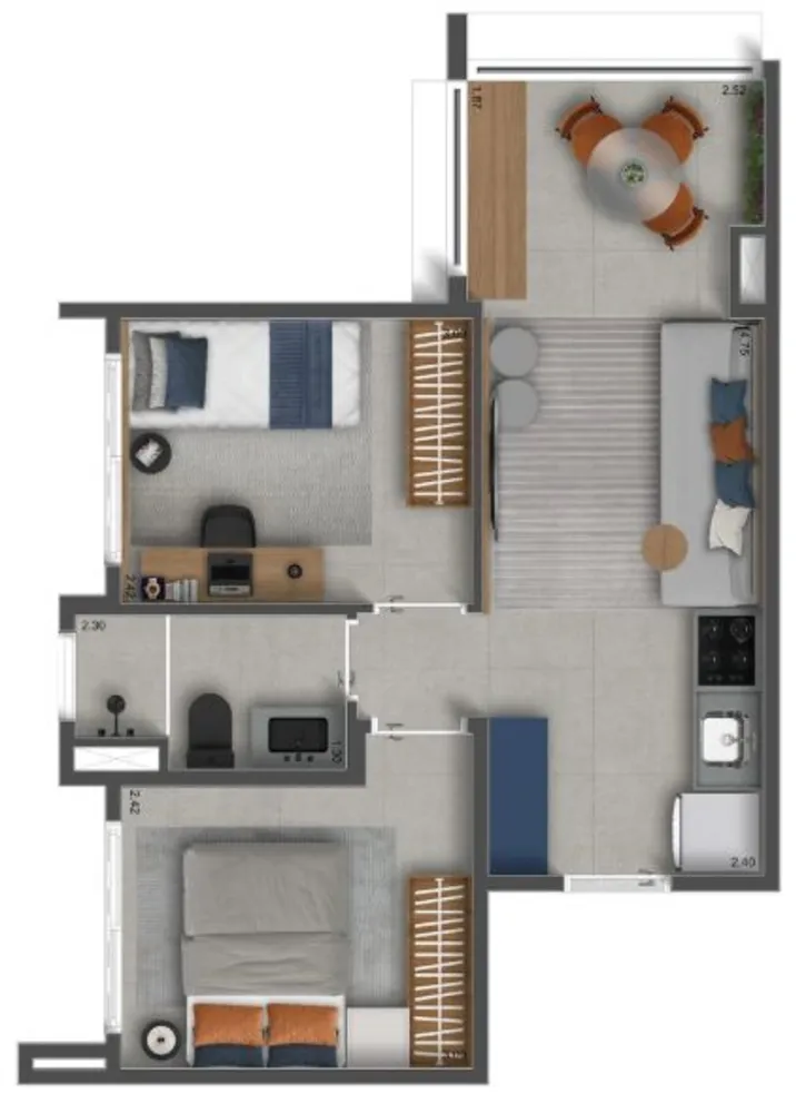 Apartamento, 2 quartos, 40 m² - Foto 4