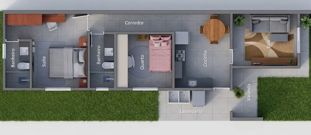Casa, 2 quartos, 70 m² - Foto 3