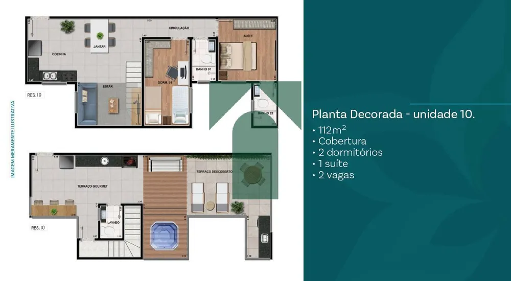 Cobertura, 2 quartos, 112 m² - Foto 1