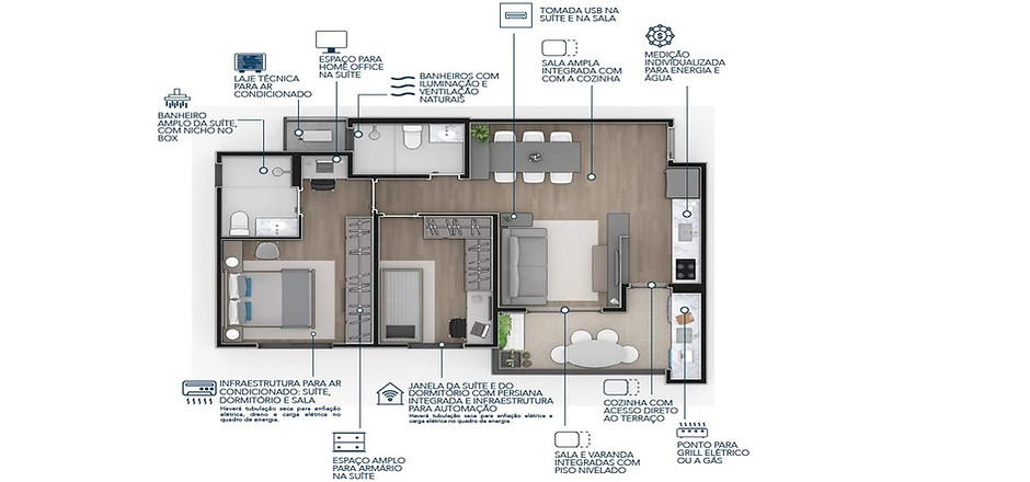 Apartamento à venda com 2 quartos, 65m² - Foto 2