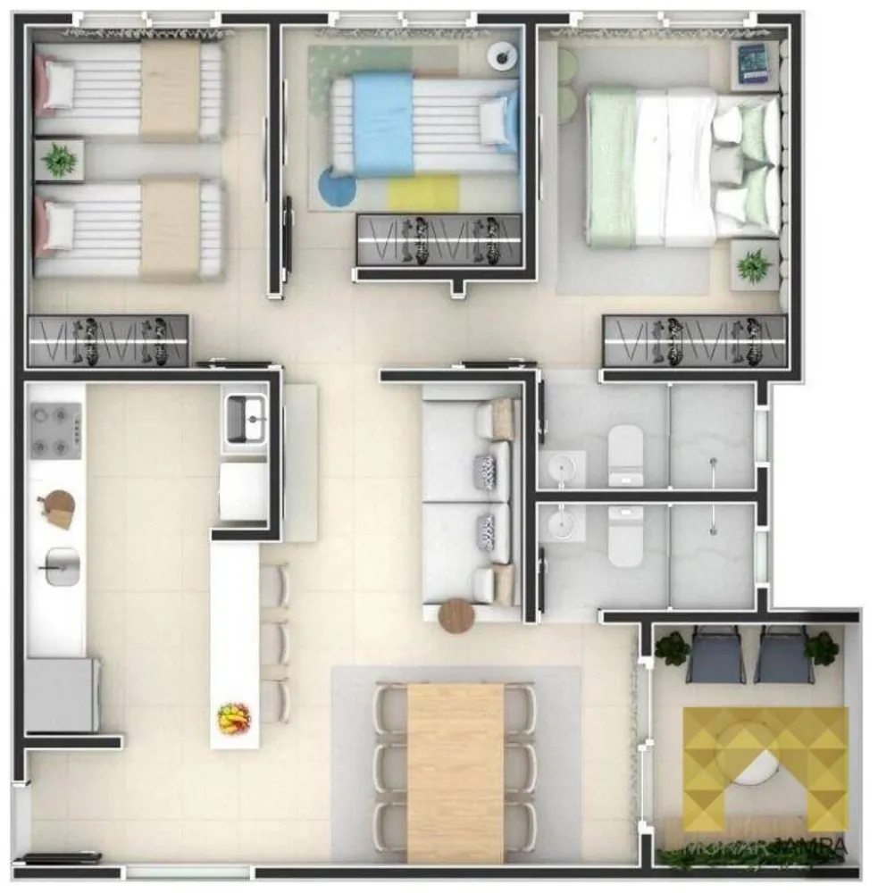 Apartamento, 3 quartos, 74 m² - Foto 4