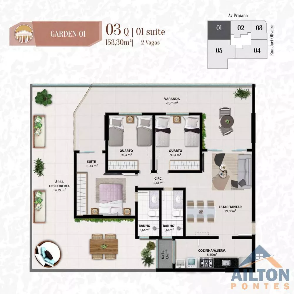 Apartamento, 3 quartos, 103 m² - Foto 2