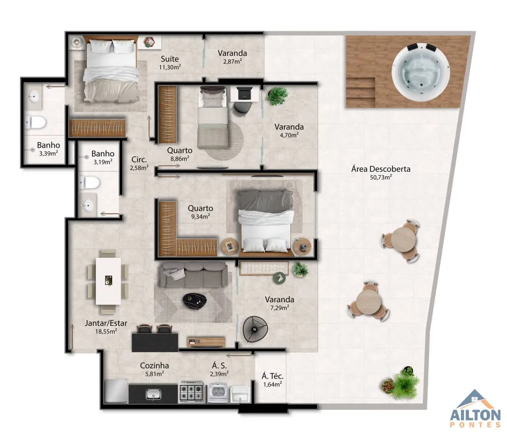 Apartamento, 3 quartos, 96 m² - Foto 1