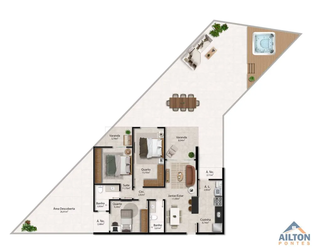 Apartamento, 3 quartos, 96 m² - Foto 2