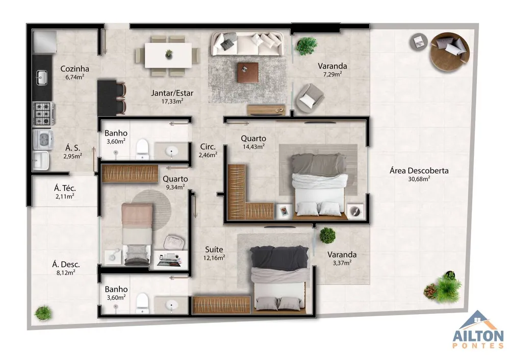 Apartamento, 3 quartos, 96 m² - Foto 7