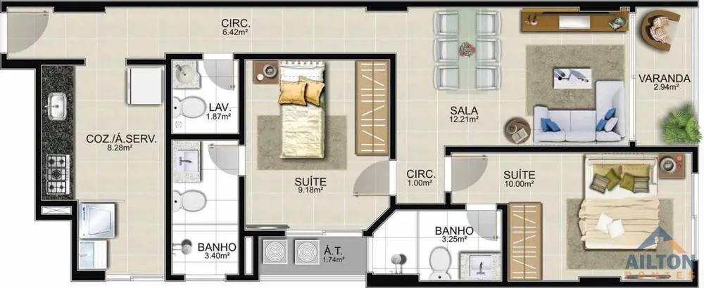 Apartamento, 2 quartos, 119 m² - Foto 1