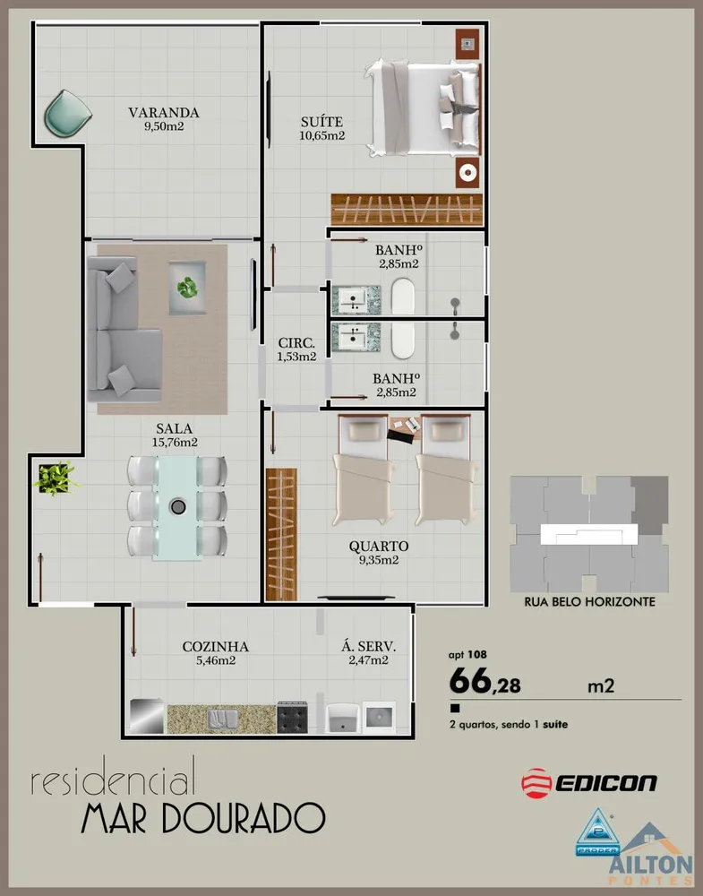 Apartamento, 2 quartos, 66 m² - Foto 13