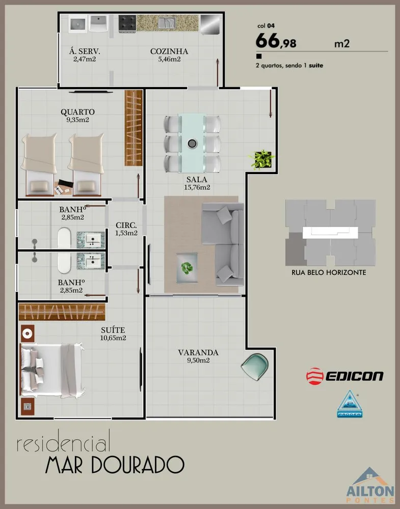 Apartamento, 2 quartos, 66 m² - Foto 9
