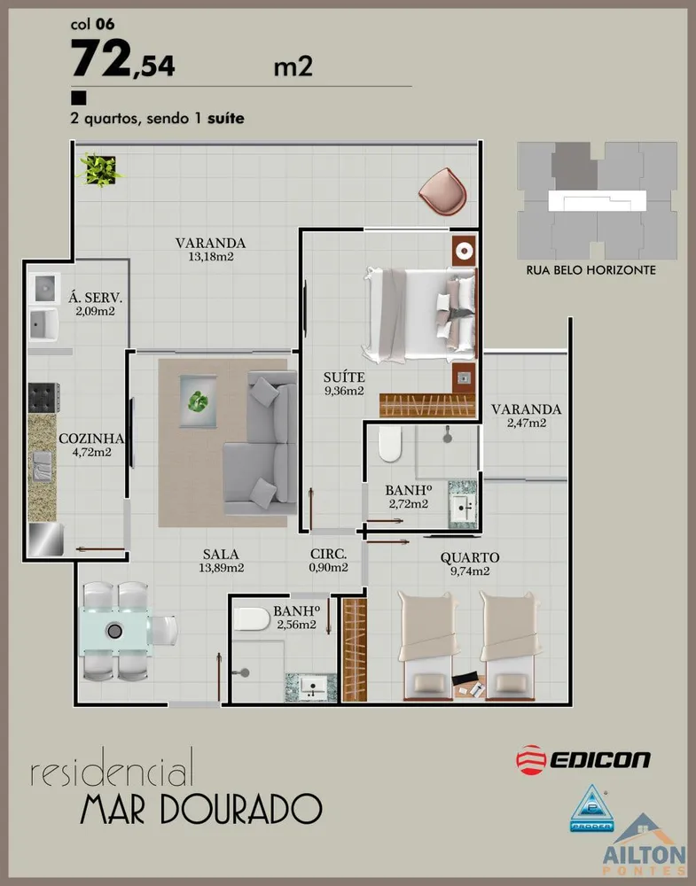 Apartamento, 2 quartos, 66 m² - Foto 12