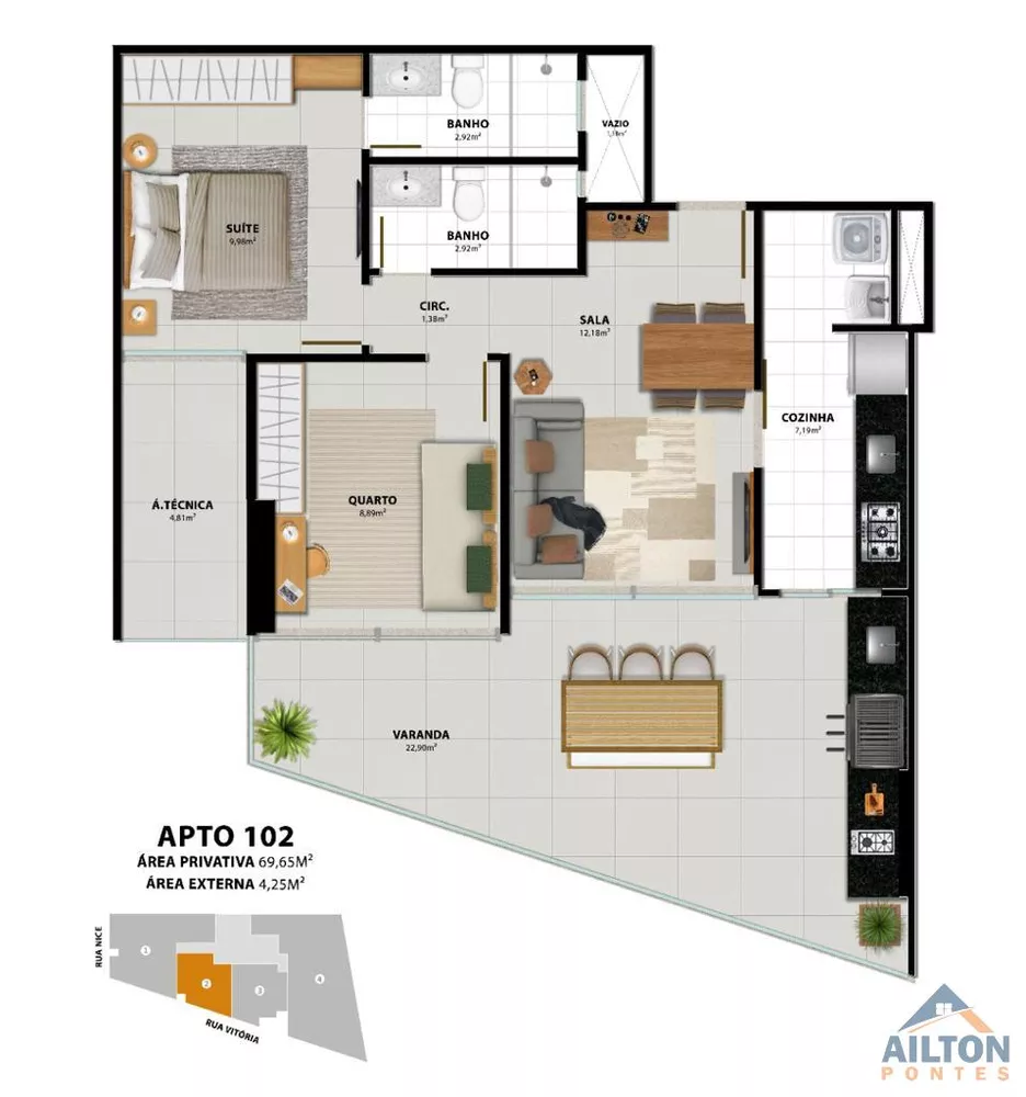 Apartamento, 3 quartos - Foto 1