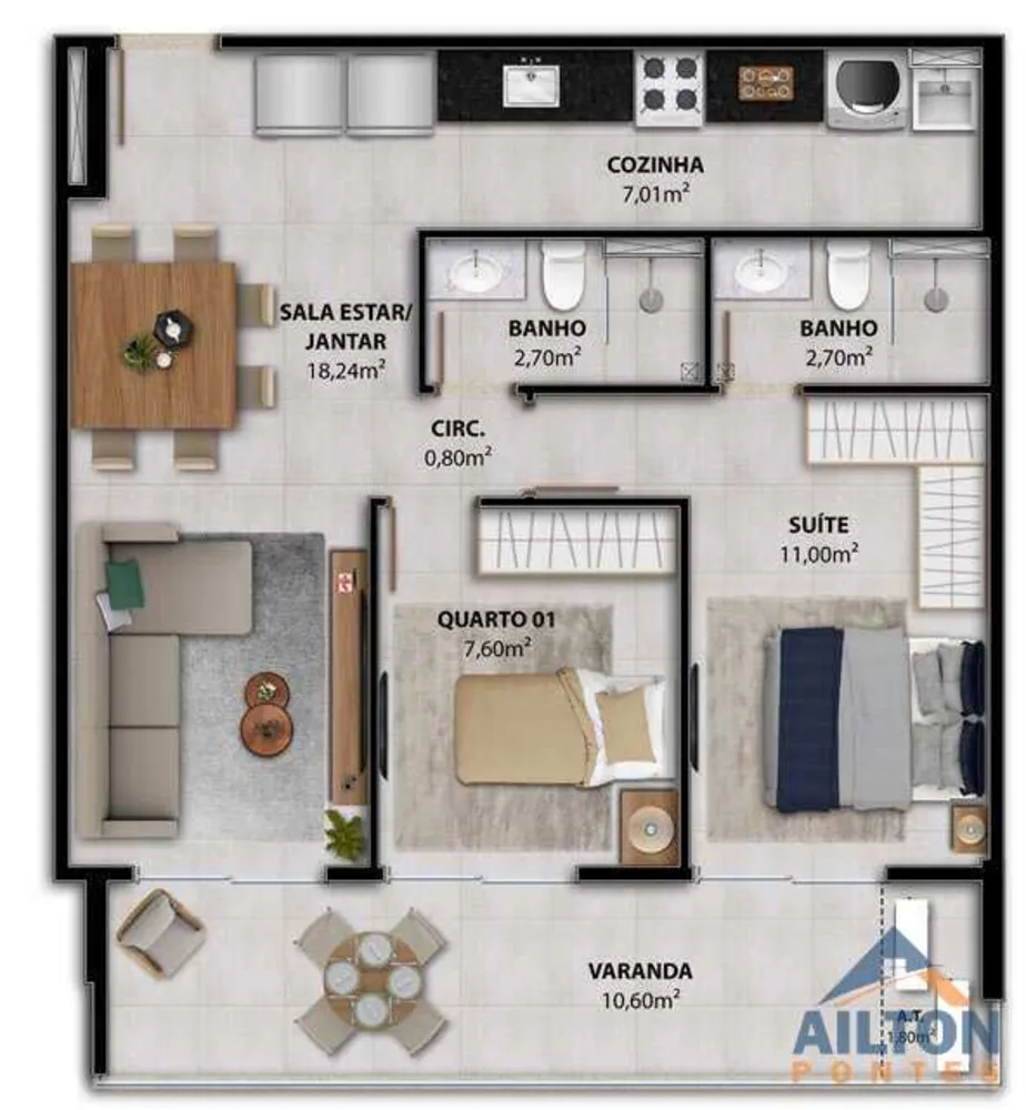 Apartamento, 2 quartos, 55 m² - Foto 10