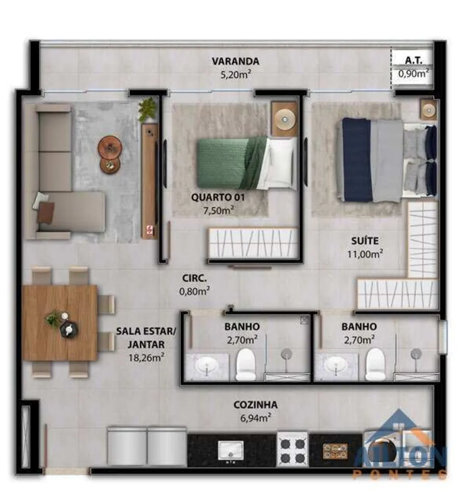 Apartamento, 2 quartos, 55 m² - Foto 11