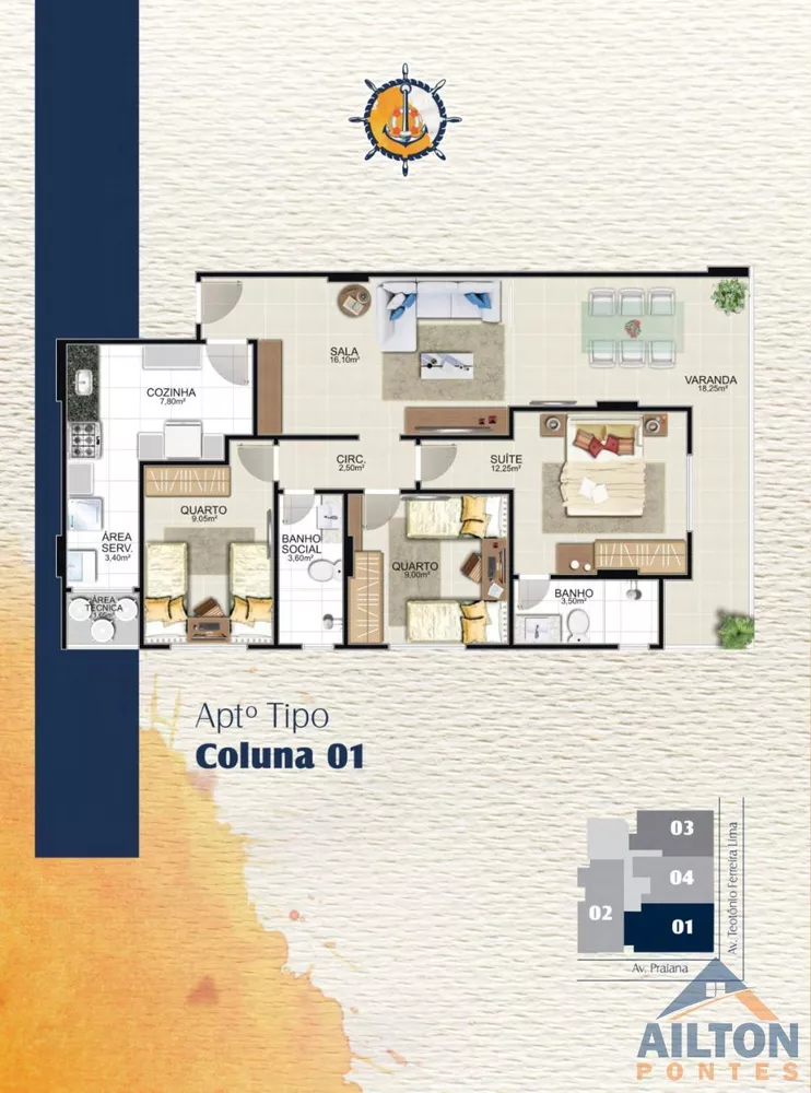 Apartamento, 3 quartos, 94 m² - Foto 1