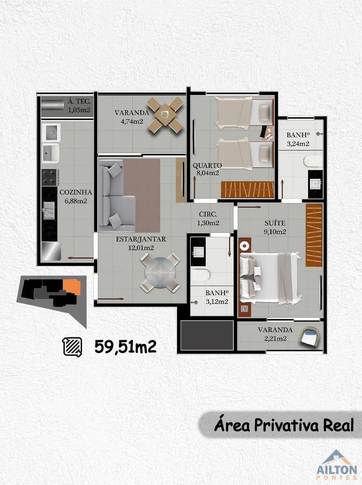 Apartamento, 2 quartos, 73 m² - Foto 7