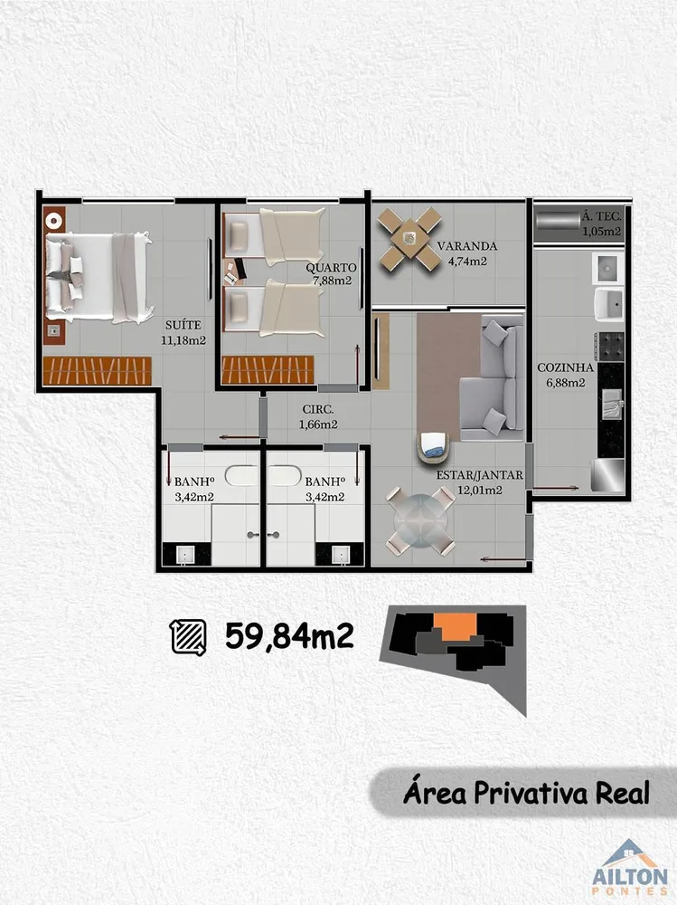 Apartamento, 2 quartos, 73 m² - Foto 6