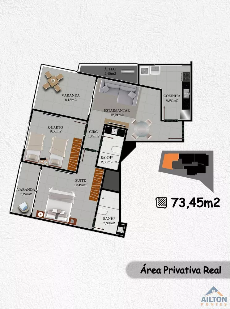Apartamento, 2 quartos, 73 m² - Foto 4