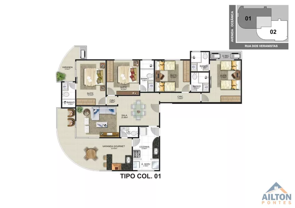 Apartamento, 4 quartos, 136 m² - Foto 1