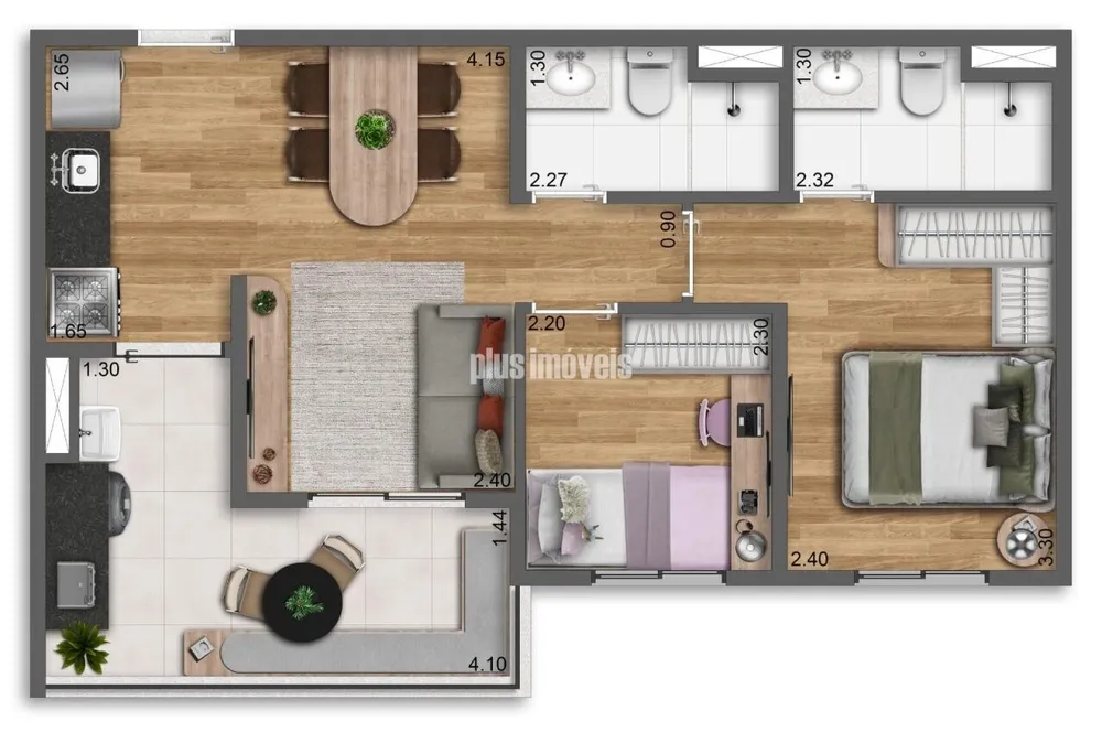 Apartamento, 2 quartos, 50 m² - Foto 3