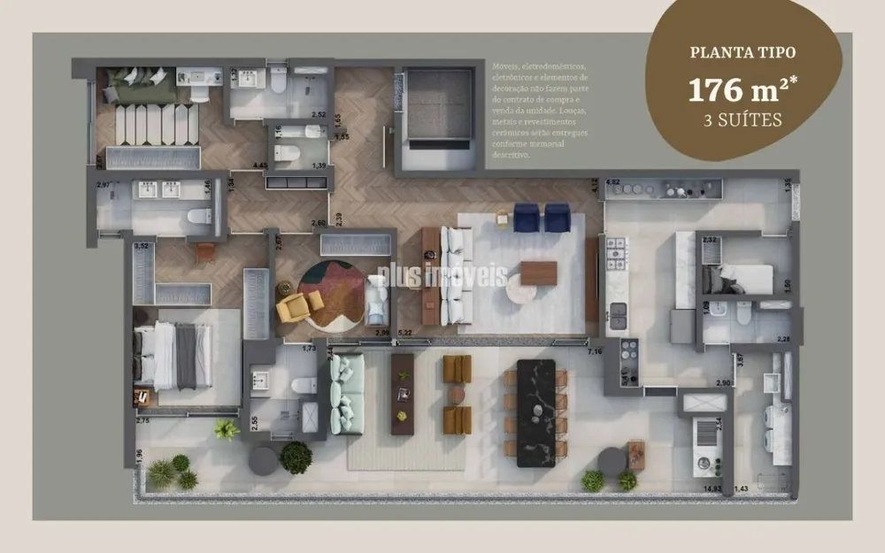 Apartamento, 3 quartos, 176 m² - Foto 2