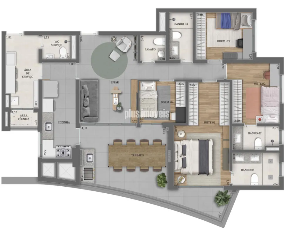 Apartamento, 3 quartos, 136 m² - Foto 1