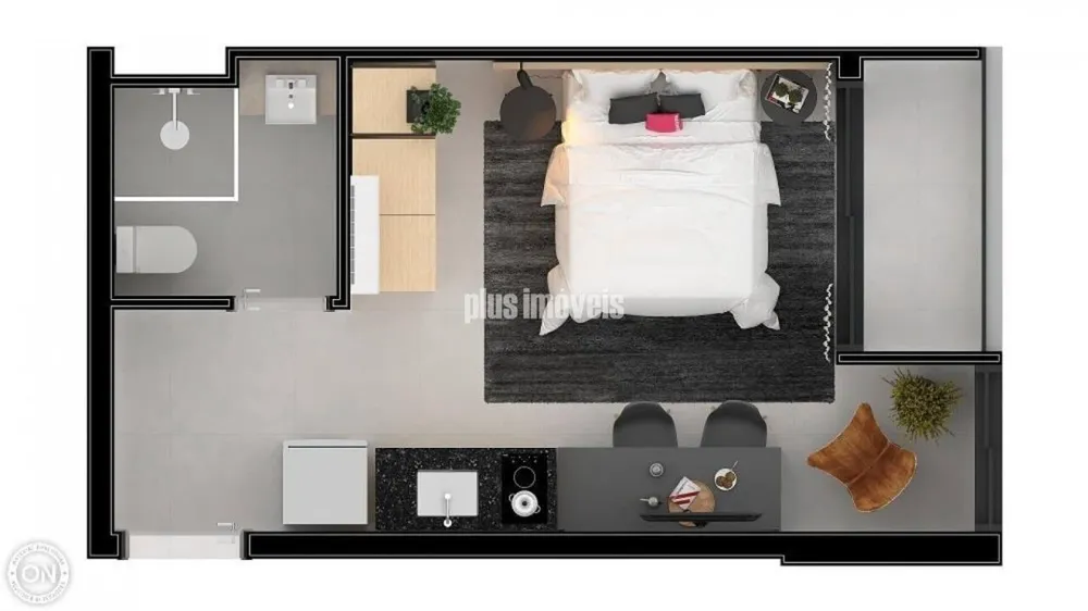 Apartamento, 1 quarto, 24 m² - Foto 2