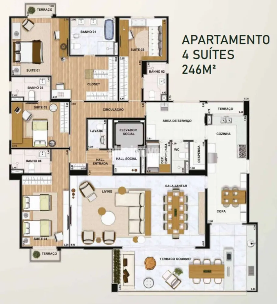 Apartamento, 4 quartos, 246 m² - Foto 4