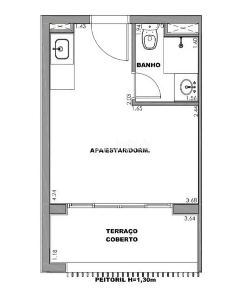 Apartamento, 1 quarto, 25 m² - Foto 3