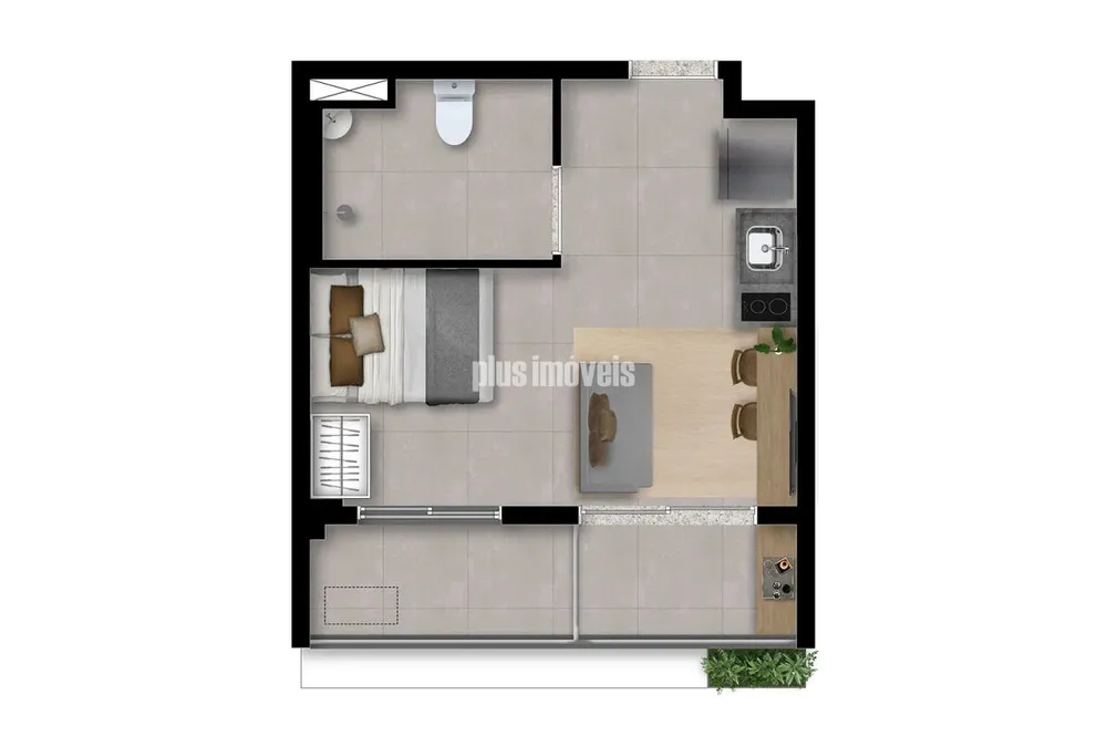 Apartamento, 1 quarto, 30 m² - Foto 1