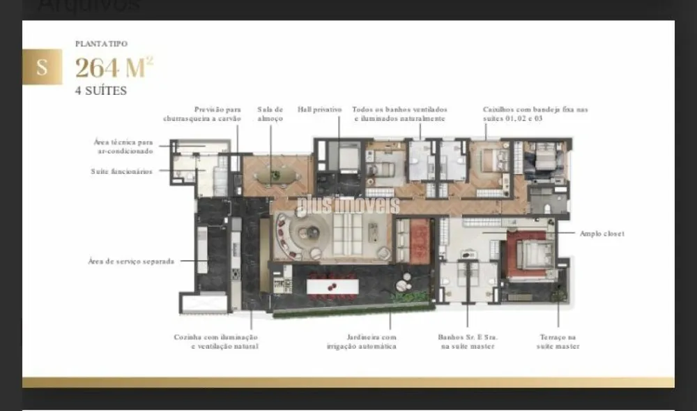 Apartamento, 4 quartos, 264 m² - Foto 2