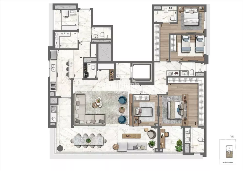 Apartamento à venda com 4 quartos, 213m² - Foto 8