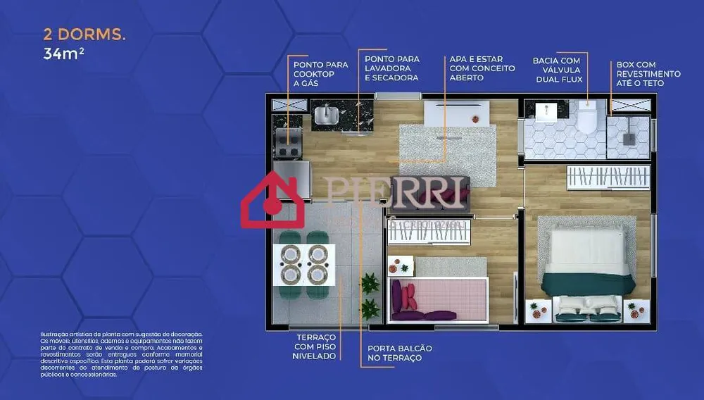 Apartamento, 2 quartos, 34 m² - Foto 5