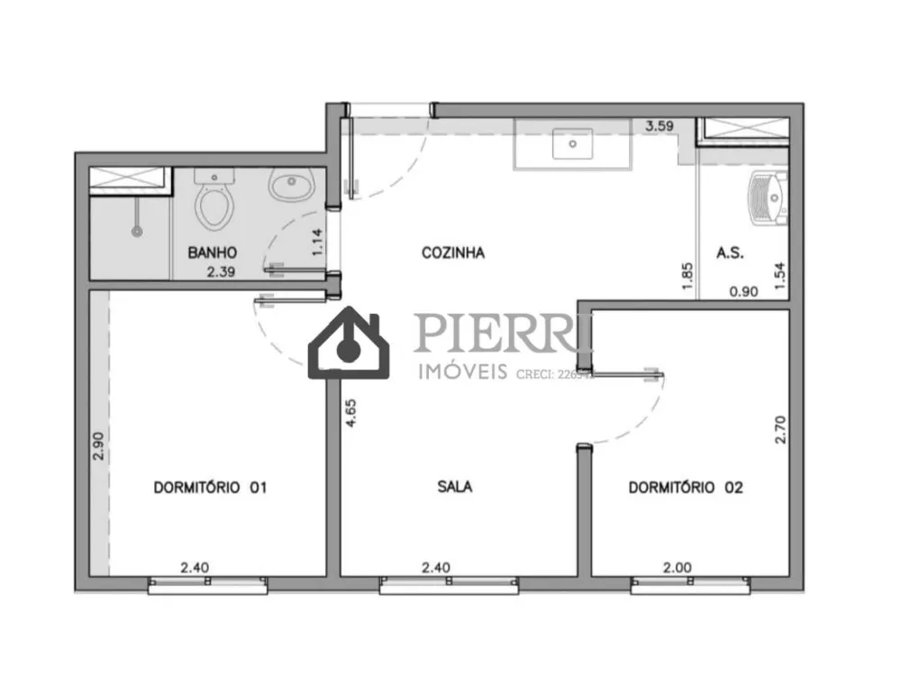 Apartamento, 2 quartos, 34 m² - Foto 4